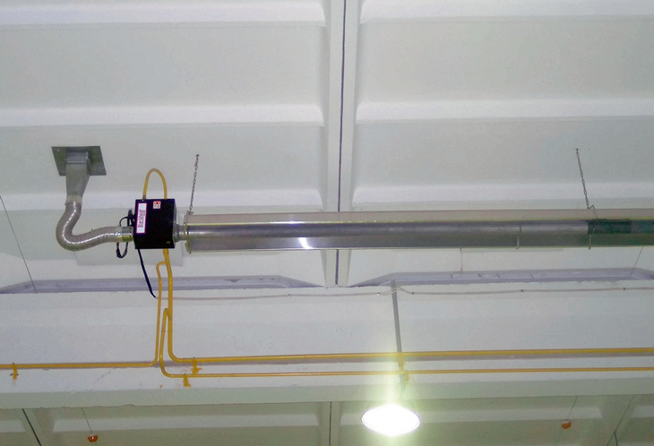 Газовые ИК-системы — размещение на потолочных конструкциях