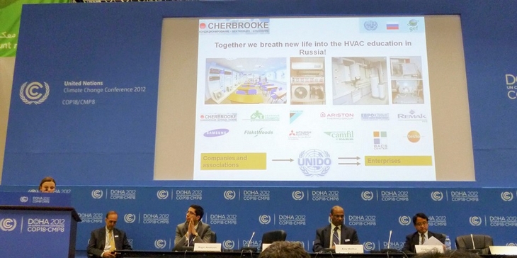 Представитель бизнеса представляет Проект ЮНИДО на Конференции ООН по изменению климата