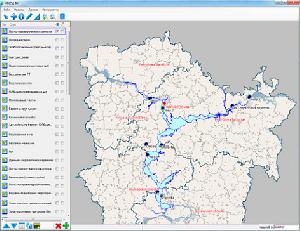 Отображение в ГИС горячей техногенной точки и пунктов мониторинга водных объектов 